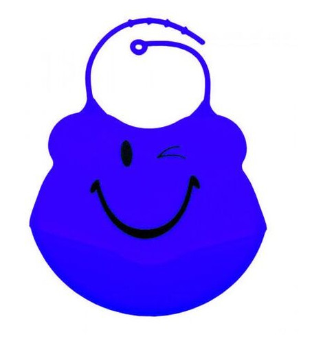 Слюнявчик силіконовий з кишенею Lindo синій (Ф 933) фото №1