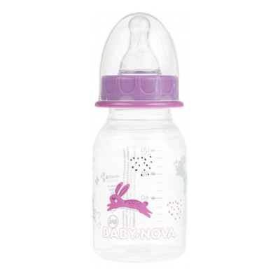Пляшечка для годування Baby-Nova Декор 120 мл Рожевий (3960067) фото №1