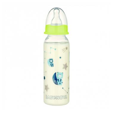 Пляшечка для годування Baby-Nova Декор пластикова для хлопчика нічна 240 мл (3960042) фото №2