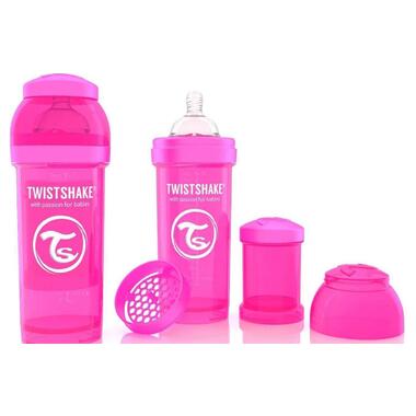 Бутылочка антиколиковая Twistshake 260 мл розовая (24852) фото №1