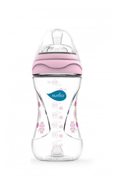 Пляшечка для годування Nuvita Mimic 250 мл 3м Антиколікова, рожева (NV6030Pink) фото №1