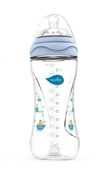 Пляшечка для годування Nuvita Mimic 330 мл 4м Антиколікова, блакитна (NV6050Blue) фото №1