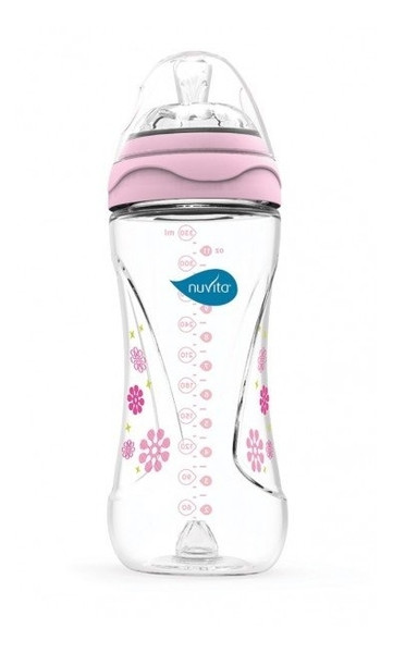 Пляшечка для годування Nuvita Mimic 330 мл 4м Антиколікова, рожева (NV6050Pink) фото №1