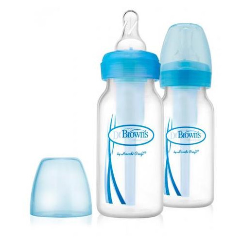 Дитяча пляшечка для годування Dr. Brown's з вузьким шийкою 120 мл колір блакитний 2 шт. в упаковці (SB42405-ESX) фото №1
