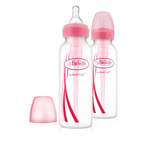 Дитяча пляшечка для годування Dr. Brown's з вузьким шийкою 250 мл колір рожевий 2 шт. в упаковці (SB82305-ESX) фото №1
