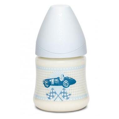 Пляшечка для годування Suavinex Memories Історії малюків 150 мл соска повільний потік блаки (307109) фото №1
