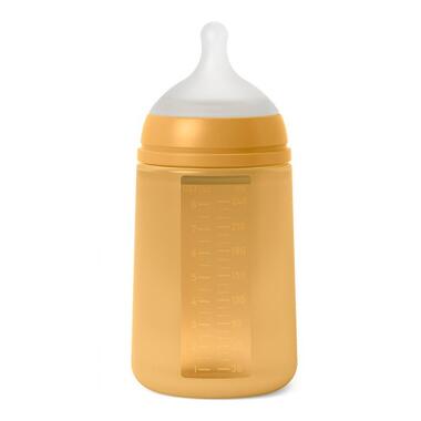 Пляшечка для годування Suavinex Colour Essence силіконова повільний потік 240 мл мустард (308069) фото №2