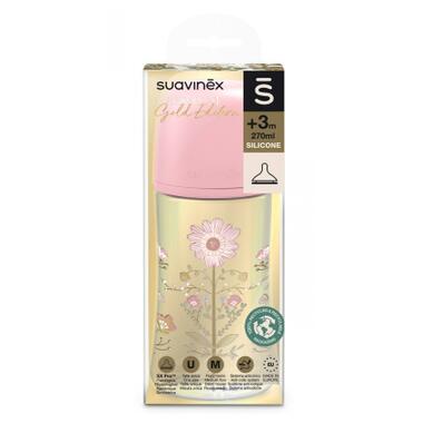 Пляшечка для годування Suavinex Gold Edition повільний потік 270 мл рожева (307871) фото №3