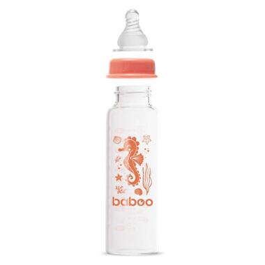 Пляшечка для годування Baboo Скляна  антиколікова 240 мл 3+ міс (Sea Life / помаранчева) (3-118) фото №2