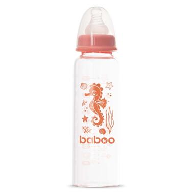 Пляшечка для годування Baboo Скляна  антиколікова 240 мл 3+ міс (Sea Life / помаранчева) (3-118) фото №1