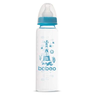 Пляшечка для годування Baboo Скляна антиколікова 240 мл 3+ міс (Marine / синя) (3-119) фото №1