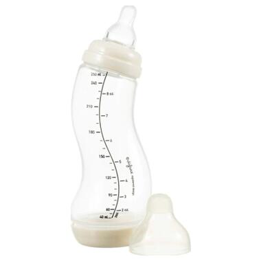 Пляшечка для годування Difrax S-bottle Natural із силіконовою соскою 250 мл (706 Popcorn) фото №1