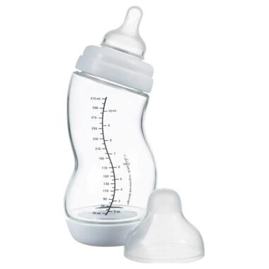 Пляшечка для годування Difrax S-bottle Wide антиколікова силікон 310 мл (737FE White) фото №1