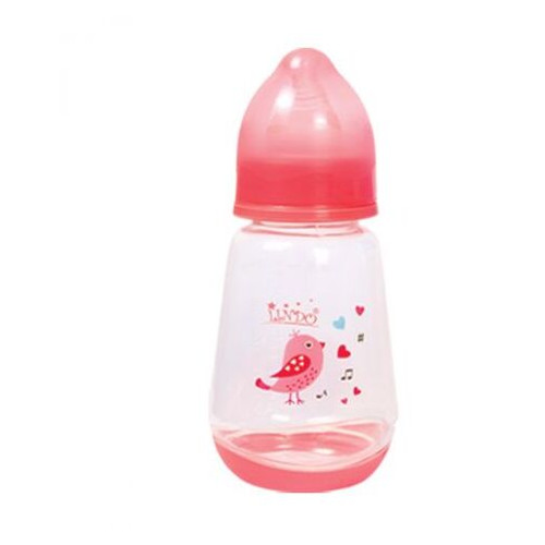 Пляшечка для годування Lindo LI 115 із силіконовою соскою 150 мл рожевий (шт) фото №1