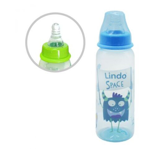 Пляшечка для годування Lindo 250 мл блакитний (LI 138) фото №1