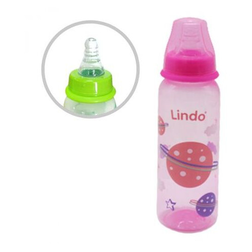 Пляшечка для годування Lindo 250 мл рожевий (LI 138) фото №1