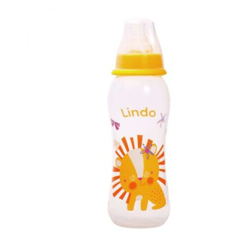 Пляшечка для годування Lindo 250 мл жовта (Li 145) фото №1