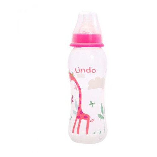 Пляшечка для годування Lindo 250 мл рожева (Li 145) фото №1