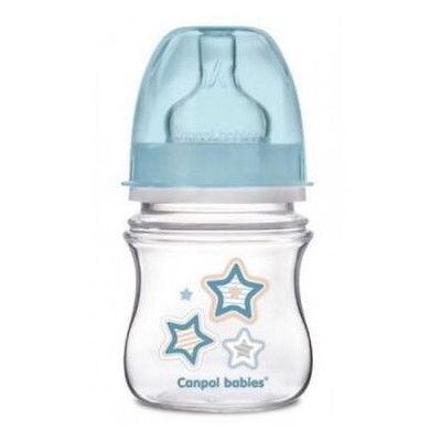 Пляшечка для годування Canpol babies з широкою шийкою Newborn baby, 120 мл, блакитна (35/216_blu) фото №1