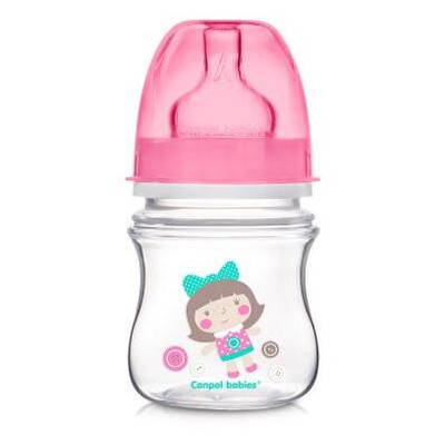Пляшечка для годування Canpol babies антиколікова EasyStart Newborn baby з широким отвіром 120 мл (35/220_pin) фото №1
