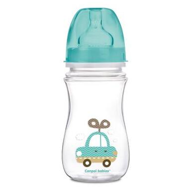 Пляшечка для годування Canpol babies антиколькова EasyStart - Toys з широким отвором 240 мл (35/221_blu) фото №1