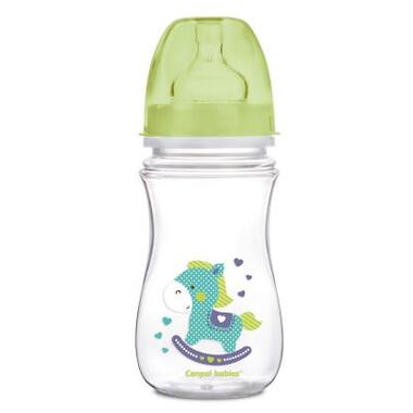 Пляшечка для годування Canpol babies антиколькова EasyStart - Toys з широким отвором 240 мл (35/221_gre) фото №1