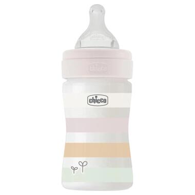 Пляшечка для годування Chicco Well-Being Colors із силіконовою соскою 0м+ 150 мл Рожева (28611.11) фото №1