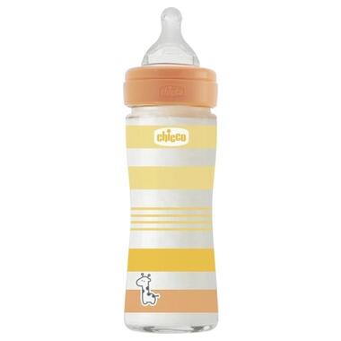 Пляшечка для годування Chicco Well-Being Colors із силіконовою соскою 0м+ 240 мл Помаранчева (28721.31) фото №1