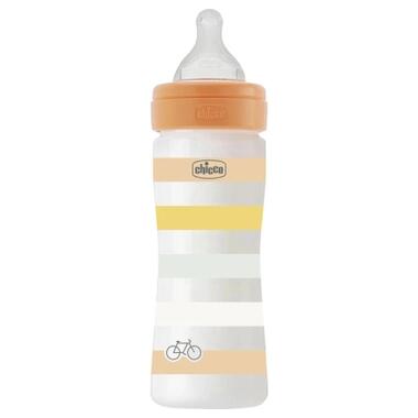 Пляшечка для годування Chicco Well-Being Colors із силіконовою соскою 2м+ 250 мл Помаранчева (28623.31) фото №1