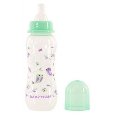 Пляшечка для годування Baby Team з силіконовою соскою 250 мл 0+ м'ятна (1121_м'ятный) фото №2