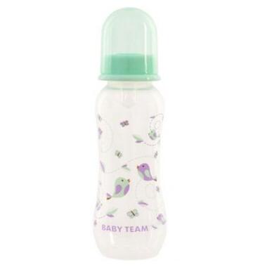 Пляшечка для годування Baby Team з силіконовою соскою 250 мл 0+ м'ятна (1121_м'ятный) фото №1