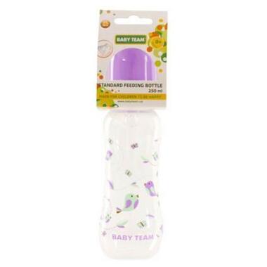 Пляшечка для годування Baby Team с силиконовой соской 250 мл 0+ фиолет (1121_фіолетовий) фото №3