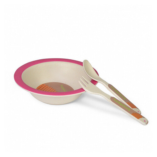 Дитячий набір посуду Fissman Їжачок PT-8345-3 3 предмети рожевий фото №1