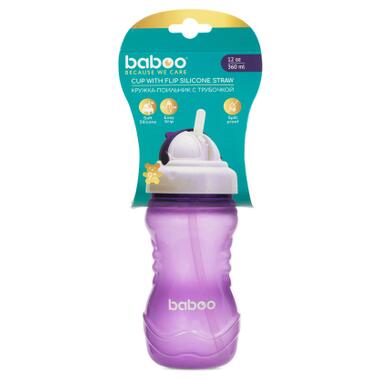 Поїльник-непроливайка Baboo із силіконовою соломинкою 360 мл 9 + (фіолетова) (8-128) фото №6