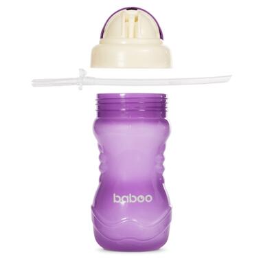 Поїльник-непроливайка Baboo із силіконовою соломинкою 360 мл 9 + (фіолетова) (8-128) фото №4