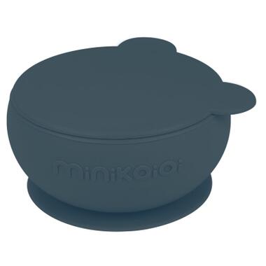 Тарілка дитяча MinikOiOi Bowly глибока з кришкою на присосці Deep Blue (101080010) фото №1