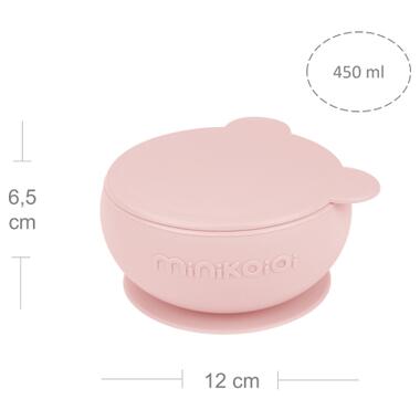 Тарілка дитяча MinikOiOi Bowly глибока з кришкою на присосці Pinky Pink (101080002) фото №3