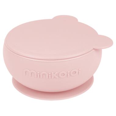 Тарілка дитяча MinikOiOi Bowly глибока з кришкою на присосці Pinky Pink (101080002) фото №1