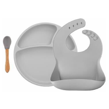 Набір дитячого посуду MinikOiOi BLW SetII-Powder Grey (101070017) фото №1