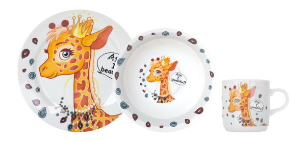 Набір дитячого посуду Limited Edition Pretty Giraffe 3 предмети (C389) фото №1