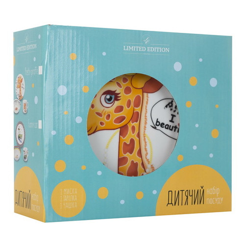 Набір дитячого посуду Limited Edition Pretty Giraffe 3 предмети (C389) фото №7
