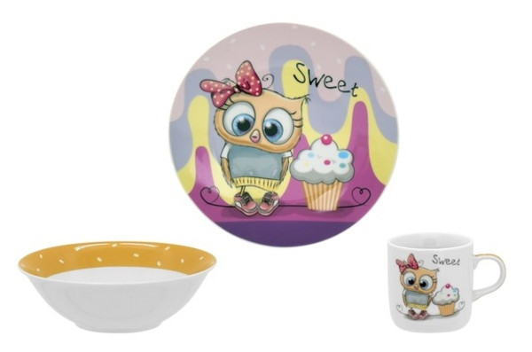 Набір посуду дитячий Limited Edition SWEET OWL /НАБІР/3 пр. короб C525 фото №1