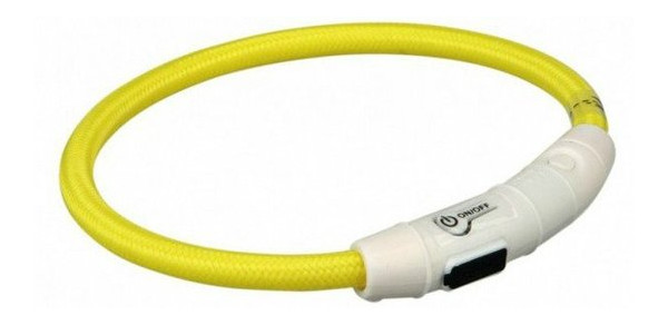 Нашийник Trixie светящийся с USB жовтий L-XL 65 cм/7 мм фото №1
