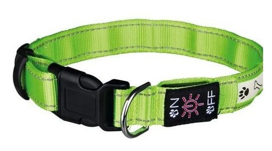 Нашийник Trixie Illuminous USB L-XL світловідбивний 50-60см/25мм зелений фото №1