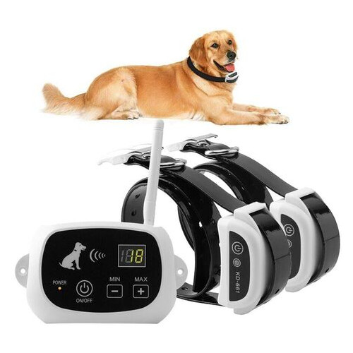 Бездротовий електронний паркан для собак Pet KD-661 з 2-ма нашийниками, білий фото №1