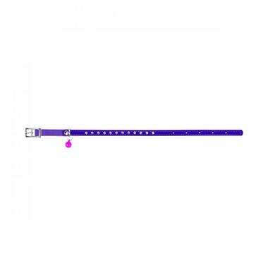 Нашийник WAUDOG GLAMOUR з резинкою, клей.стразами для кішок (ширина 9мм, довжина 22-30см) фіолетовий (32549) (2032549000003) фото №3