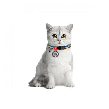 Нашийник для котів нейлоновий WAUDOG Nylon c QR паспортом, малюнок Colors of freedom, пластиковий фастекс, XS, Ш 10 мм, Дл 20-30 см (5210-4020) (4823089354286) фото №3