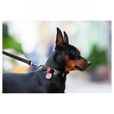Нашийник для собак водостійкий WAUDOG Waterproof з QR-паспортом, металева пряжка-фастекс, Ш 15 мм, Дл 25-35 см, чорний (28001) (4823089327563) фото №6