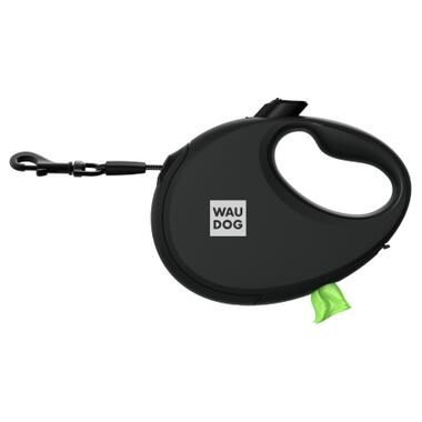 Повідок для собак WAUDOG R-leash з контейнером для пакетів S до 12 кг 3 м чорний (26271) фото №3