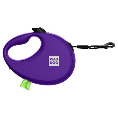 Повідок для собак WAUDOG R-leash з контейнером для пакетів S до 12 кг 3 м фіолетовий (26279) фото №2